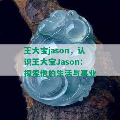 王大宝jason，认识王大宝Jason：探索他的生活与事业