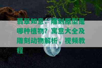 翡翠如意：雕刻原型是哪种植物？寓意大全及雕刻动物解析，视频教程