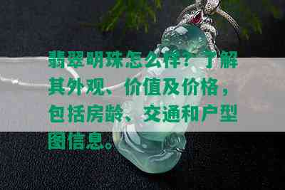 翡翠明珠怎么样？了解其外观、价值及价格，包括房龄、交通和户型图信息。