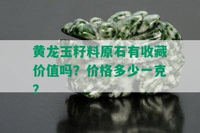 黄龙玉籽料原石有收藏价值吗？价格多少一克？