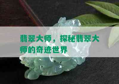 翡翠大师，探秘翡翠大师的奇迹世界