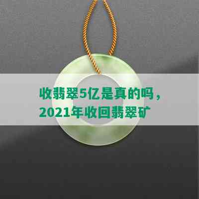 收翡翠5亿是真的吗，2021年收回翡翠矿