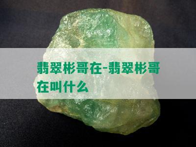 翡翠彬哥在-翡翠彬哥在叫什么