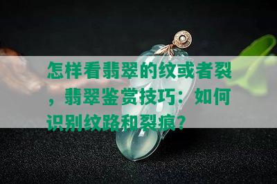 怎样看翡翠的纹或者裂，翡翠鉴赏技巧：如何识别纹路和裂痕？