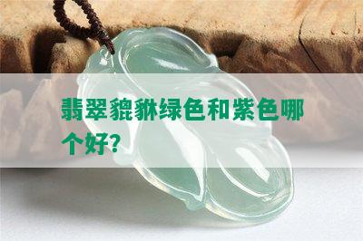 翡翠貔貅绿色和紫色哪个好？