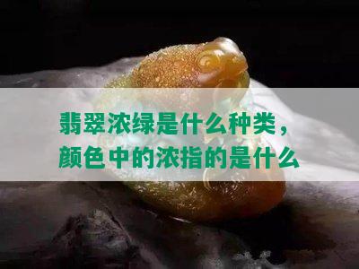 翡翠浓绿是什么种类，颜色中的浓指的是什么