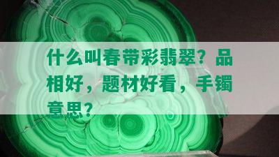 什么叫春带彩翡翠？品相好，题材好看，手镯意思？