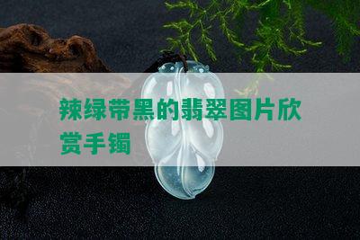 辣绿带黑的翡翠图片欣赏手镯