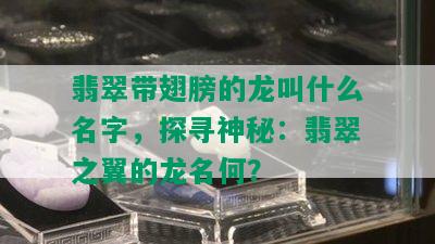 翡翠带翅膀的龙叫什么名字，探寻神秘：翡翠之翼的龙名何？