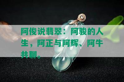 阿俊说翡翠：阿骏的人生，阿正与阿辉、阿牛共聊。