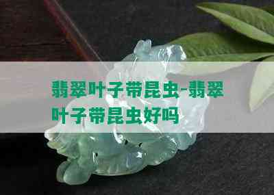 翡翠叶子带昆虫-翡翠叶子带昆虫好吗