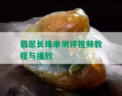 翡翠长珠串测评视频教程与播放