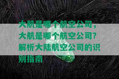 大航是哪个航空公司，大航是哪个航空公司？解析大陆航空公司的识别指南