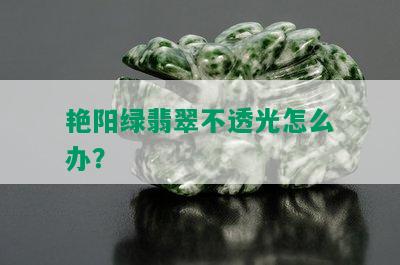 艳阳绿翡翠不透光怎么办？