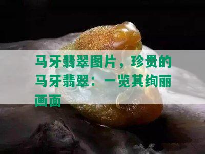 马牙翡翠图片，珍贵的马牙翡翠：一览其绚丽画面