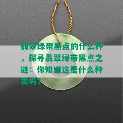 翡翠绿带黑点的什么种，探寻翡翠绿带黑点之谜：你知道这是什么种类吗？