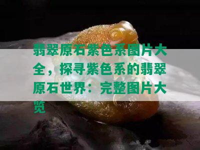 翡翠原石紫色系图片大全，探寻紫色系的翡翠原石世界：完整图片大览