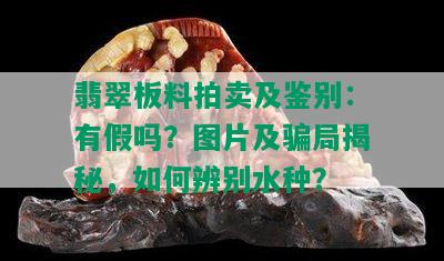 翡翠板料拍卖及鉴别：有假吗？图片及骗局揭秘，如何辨别水种？