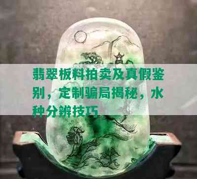 翡翠板料拍卖及真假鉴别，定制骗局揭秘，水种分辨技巧