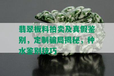 翡翠板料拍卖及真假鉴别，定制骗局揭秘，种水鉴别技巧