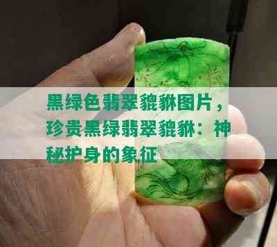 黑绿色翡翠貔貅图片，珍贵黑绿翡翠貔貅：神秘护身的象征