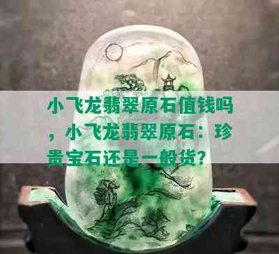 小飞龙翡翠原石值钱吗，小飞龙翡翠原石：珍贵宝石还是一般货？