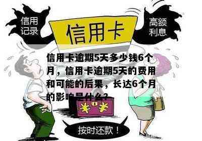 信用卡逾期5天多少钱6个月，信用卡逾期5天的费用和可能的后果，长达6个月的影响是什么？