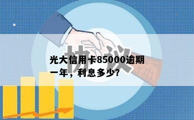 光大信用卡85000逾期一年，利息多少？