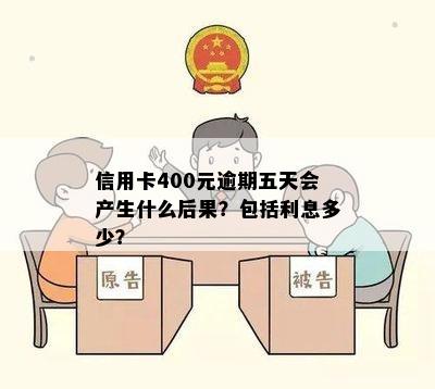 信用卡400元逾期五天会产生什么后果？包括利息多少？