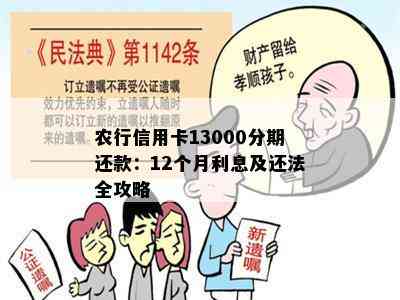 农行信用卡13000分期还款：12个月利息及还法全攻略