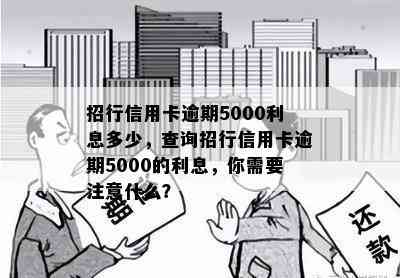 招行信用卡逾期5000利息多少，查询招行信用卡逾期5000的利息，你需要注意什么？