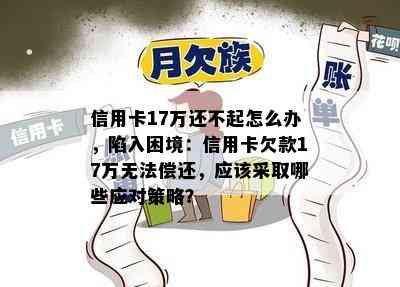 信用卡17万还不起怎么办，陷入困境：信用卡欠款17万无法偿还，应该采取哪些应对策略？