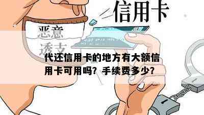 代还信用卡的地方有大额信用卡可用吗？手续费多少？