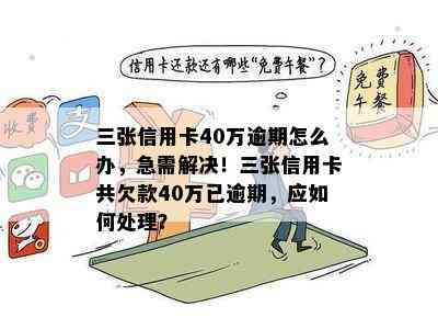 三张信用卡40万逾期怎么办，急需解决！三张信用卡共欠款40万已逾期，应如何处理？