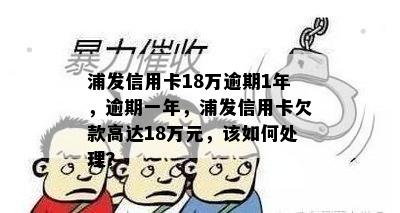 浦发信用卡18万逾期1年，逾期一年，浦发信用卡欠款高达18万元，该如何处理？