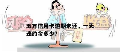 五万信用卡逾期未还，一天违约金多少？