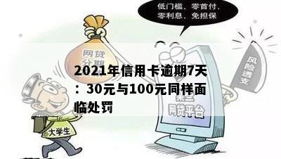 2021年信用卡逾期7天：30元与100元同样面临处罚