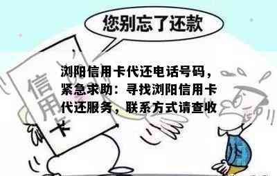 浏阳信用卡代还电话号码，紧急求助：寻找浏阳信用卡代还服务，联系方式请查收！