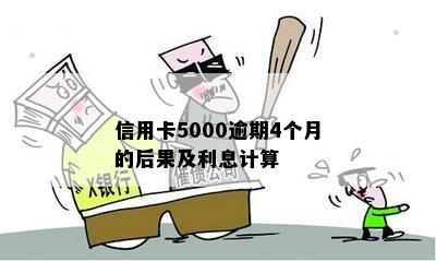 信用卡5000逾期4个月的后果及利息计算