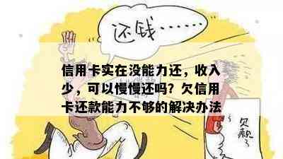 信用卡实在没能力还，收入少，可以慢慢还吗？欠信用卡还款能力不够的解决办法