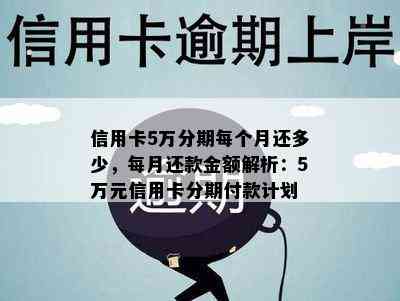 信用卡5万分期每个月还多少，每月还款金额解析：5万元信用卡分期付款计划