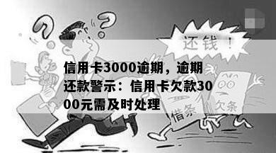 信用卡3000逾期，逾期还款警示：信用卡欠款3000元需及时处理