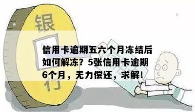 信用卡逾期五六个月冻结后如何解冻？5张信用卡逾期6个月，无力偿还，求解！