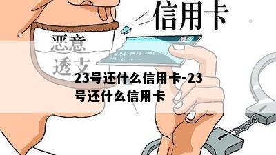 23号还什么信用卡-23号还什么信用卡