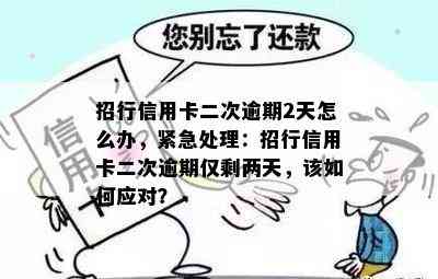 招行信用卡二次逾期2天怎么办，紧急处理：招行信用卡二次逾期仅剩两天，该如何应对？