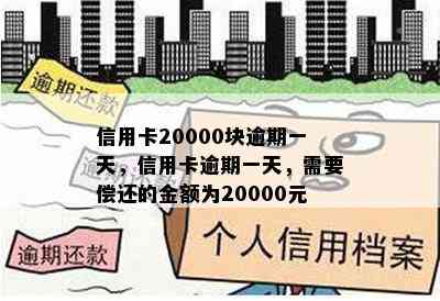 信用卡20000块逾期一天，信用卡逾期一天，需要偿还的金额为20000元