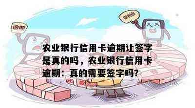 农业银行信用卡逾期让签字是真的吗，农业银行信用卡逾期：真的需要签字吗？