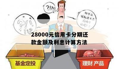 28000元信用卡分期还款金额及利息计算方法