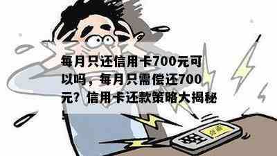 每月只还信用卡700元可以吗，每月只需偿还700元？信用卡还款策略大揭秘！