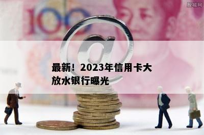 最新！2023年信用卡大放水银行曝光